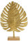 Lifestyle & More Skulptur Dekofigur Blatt aus Metall Gold auf Holzsockel stehend 23x32 cm