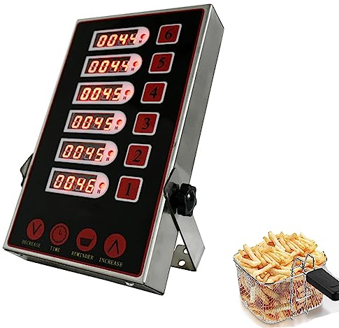 Minuteur de cuisine numérique professionnel en acier inoxydable LCD 6 canaux pour restaurant, grand volume peut régler l'heure, pour friteuse, boulangerie, nourriture, camion