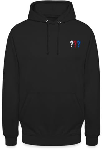 Spreadshirt Die DREI Fragezeichen Logo Stickerei Unisex Hoodie, XL, Schwarz