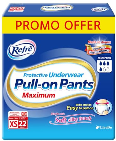 Pull-On Premium Pants Maximum - Unisex Protective Underwear - Breathable Disposable Incontinence Briefs - Ultra Absorbent & Odor Control Adult Diapers with Stretch Waist - XS (21.7-29.5) - 22 Ct