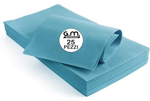 GM 25 Pezzi - Tovaglie Coprimacchia in TNT Tessuto non Tessuto 100x100cm Colore AZZURRO Ideali per la ristorazione vari colori