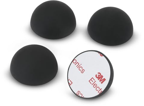 Dynavox Silikon-Elastomer Dämpfer ED20 4er-Set, Universal Absorber-Füße für HiFi Geräte, Lautsprecher, Verstärker und Plattenspieler, Resonanzdämpfer mit 3M-Klebefläche, schwarz