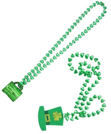 TOYANDONA Accessoires De Fête 2 Pièces Collier Pendentif De Perles Vertes Pour Femmes