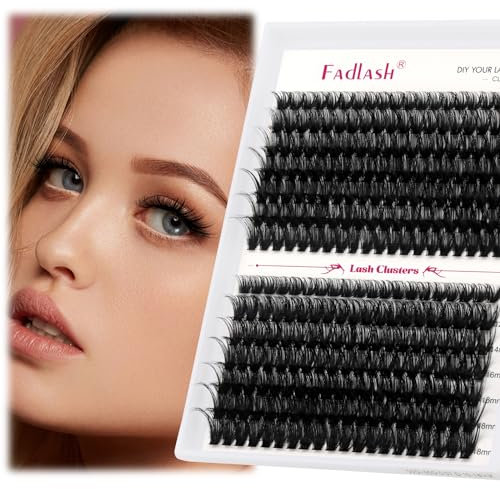 FADLASH Individual Lashes 60D+80D Mixed Lash Clusters D Curl Cluster Lashes Natural Look Lashes Individual Cluster Extensions Cluster Lashes DIY Eyelash Extension 10-18mm Individual Eyelashes
