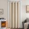 MIULEE Extra Thick Thermal Curtains Eyelet, Insulated Curtains with Quilted Lining for Winter, 1 Panel Heavy Curtain for Bedroom Living Room Doorways, Beige Draft Excluder Curtain for Doors 52x 88