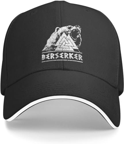 BDJYHACP Baseballkappe Snapback Sonnenhut Custom Odin's Special Warrior Bear Baseballkappe Damen Herren Atmungsaktive Viking Forces Berserker Dad Hat Geburtstagsgeschenk für Männer Frauen