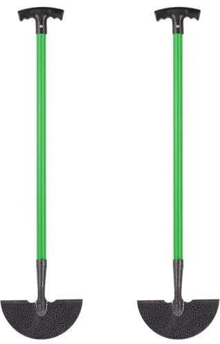 2x Hardys Garden Tools | Carbon Steel Lawn Edging Border Cutter & Garden Edging Grass Cutter | Half Moon Lawn Edger & Edge Trimmer with Head Step | T Handle 91cm