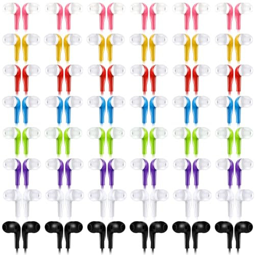 Konohan 160 Packs Bulk Earbuds, Colorful Wired Headphones for Classroom and School Library