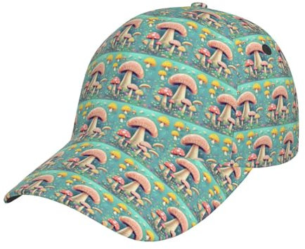 Pretty Little Mushrooms verstellbarer Golfhut, Sonnenhut, Sonnenschutz, Hüte für Damen und Herren, Sport-Baseball-Sonnenkappe, Tennis-Visier, Schwarz, Schwarz, Einheitsgröße-M