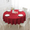 Romanstile Tischdecke rund 160 cm rot abwaschbar und wasserabweisend Weihnachten Tischtuch Tischwäsche Table Cloth für Party,Cafe,Restaurant,Esszimmer,Garten,Outdoor,Draußen,4-6 Personen geeignet