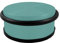 HSI Türstopper Boden Edelstahl 95 x 40 mm, Türkis RAL5024 - Rutschfester Türstopper flach mit türschonendem Gummiring