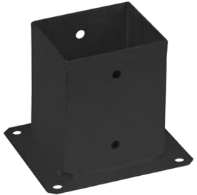 GRUNDLINE - Screw-on sleeve 100 x 100 - ground sleeves for wooden posts - screw on post holder - ground sleeve with anchor plate - anchor - post shoe hot-dip galvanised - support base - wood connector