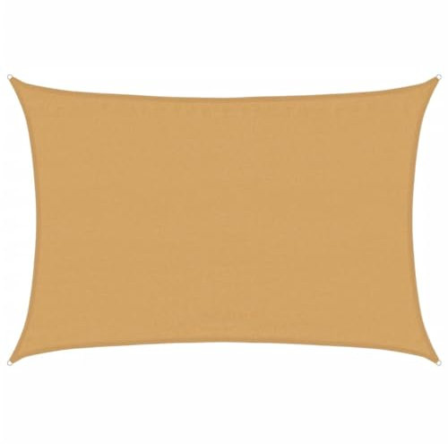 vidaXL Vela Parasole 160 g/m² Rettangolare Sabbia 3,5x4,5 m in HDPE, Vela ombreggiante, Ombra da Patio, tettoia ombreggiante, Vela da Giardino