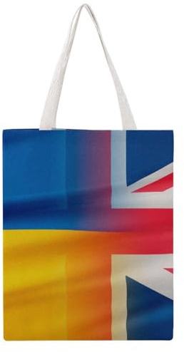 VYJLOO Union Jack Damen Shopper Canvas Handtasche Einkaufstasche Tragetasche Schultertasche Umhängetaschen 38×46cm