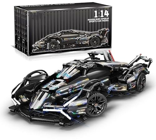 highdar Technik Sportwagen Bausteine Sets, 1148 Teile 1:14 STEM Supersportwagen Modellbausatz, MOC Klemmbausteine Konstruktionsspielzeug, Rennwagen für Erfahrene Baustein-Enthusiasten