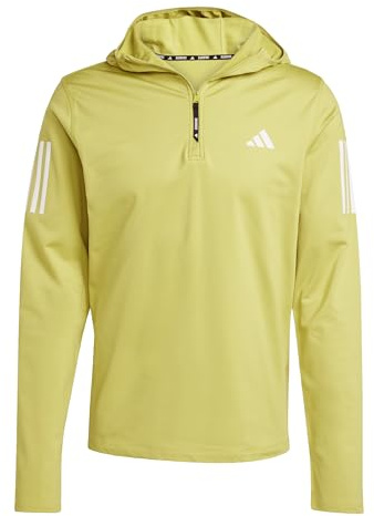 adidas Herren Own the Run Winterized Hooded Half-Zip, preloved Lime, XL
