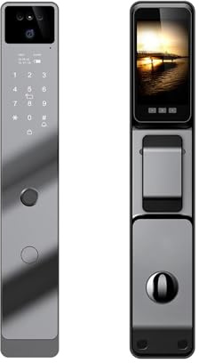 PYQMZTRV Tuya App Smart Lock Household Anti-theft Door Fingerprint Lock With Camera Password Lock Large Door Lock(Y17 34240 D BAT)