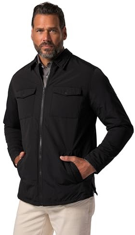 JP 1880 Pour homme, col de chemise, veste à poches à rabat, Noir, 4XL