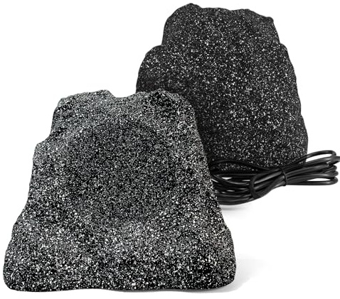 Herdio Outdoor Rock Bluetooth Speakers IPX7 Waterproof 200 Watt Resin Material All Weather for Deck Pool Backyard Patio Garden BBQ (1 Pair)