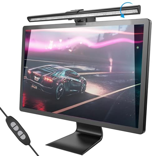 Wodgreat 40cm Lampada da Monitor Computer - per la cura degli occhi -LED Luce Monitor i - 3 modalità di luce x 10 livelli di luminosità -USB Lampada Schermo PC per la Casa e L'ufficio - Nero