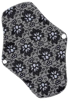 TOKIDNY Bambuskohle Damenbinden Waschbar Wiederverwendbar Aus Bambusfasergewebe Für Periode Und Nacht Schwarz Mit Druckdesign