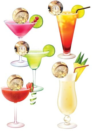 24 Pre-Cut Gold New Year 2026 Party Edible Wafer Paper Cocktail Drinks Champagne Prosecco Toppers Decorations - 4cm circles