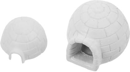 KOMBIUDA Miniatur Eishaus Aus Kunstharz Winter Dekoration Mikro Iglu Spielzeug Schneehaus Szene Kompakt Tragbar Realistische Polare Miniatur Zum Selbermachen