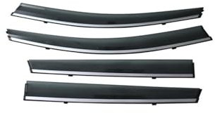 Auto Scheinwerfer Augenbraue Für Nissan für Qashqai J10 2008-2015 Autofenstervisier für Entlüftungsschattenabweiser Sonnen-/Regenschutz Türvisier(Chrome Strip-Carbon)