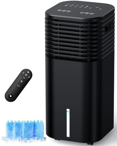 FANCOLE - Windowless portable air conditioners with 4 modes and 3 speeds, 15H timer for smart auto shutdown, 2 gallon tank for 20 hour cooling,