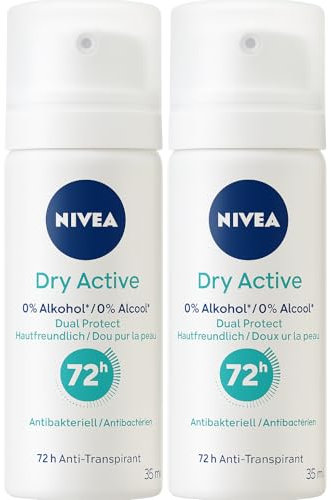 Frauen Women Antitranspirant Deospray Dry Active Reisegröße (2 x 35 ml) - Doppelpack + PurLife Sticker
