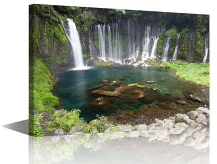 TISHIRON Shiraito Falls Canvas Wall Art Stream Waterfall Wall Paintings for Living Room Bedroom Decor Art Work Office Natural Landscape Pictures Prints for House Decorative 12 Wx18 Hx1 Panel
