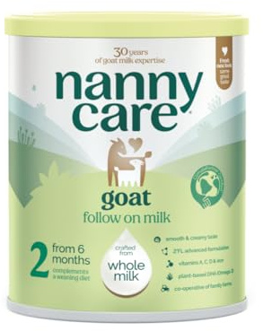 Nannycare Goat Based Follow On Milk – Stage 2 (6–12 Months) | Baby Powder from Whole Goats Milk | Nutritionally Complete Formula for Combination or Bottle Feeding – 800g (Single Tin)