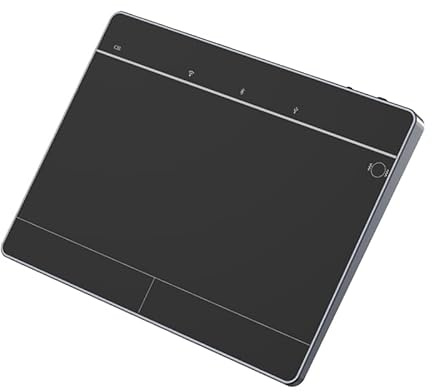 JOMAA Wired&2.4GWireless&Bluetooth Trackpad for Windows 10/11,Rechargeable Touchpad Mouse with Multi-Gesture Support for PC Laptop Computer (Black)