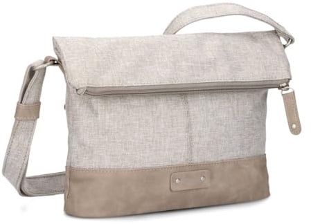 Zwei Damen Rolltop-Handtasche Olli OT6 Umhängetasche 2/4 Liter klassische Crossbody Bag wasserabweisend robust strapazierfähig Bicolor Design Schultertasche, hochwertig verarbeitet