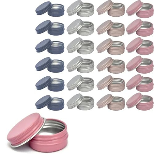 Photophore Lot de 5/10/15 bocaux en Aluminium de 10 g for crème, baume, Bougie, conteneur cosmétique, Bouteilles Rechargeables, boîtes de thé, boîte en métal, Pots à Bougies
