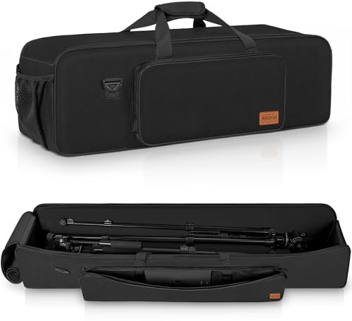 80CM Stativtasche, Multifunktionale Lichtständer Tragetasche mit Griff | Stativtasche mit gepolstertem Schutz und Schultergurt, Wasserabweisende Stativtasche für Kamera, Mikrofonständer, Beleuchtung