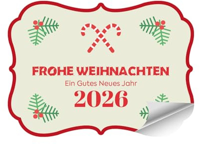 Printgoing Weihnachtsaufkleber Geschenkaufkleber Set – Selbstklebend – Süße Weihnachts Sticker für Geschenkverpackung, Adventskalender & Geschenke – Frohe Weihnachten Etiketten - 60 Stück
