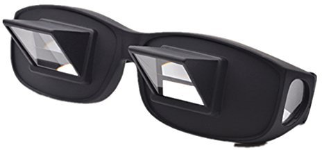UUOUU Horizontal Lazy Glasses High Definition Glasses Periscope Lie Down Watch Read TV Down Periscope Glasses Size L (Black)