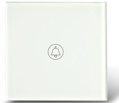Interruttore touch per campanello da parete a campana, standard UE, AC110-250 V, pannello in vetro bianco touch