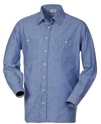 LANCELOT Camicia Uomo da Lavoro Cotone Oxford Azzurra Manica Lunga HH026 (XL)
