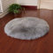 HEQUN Faux Lammfell Schaffell Teppich, Lammfellimitat Teppich Longhair Fell Optik Nachahmung Wolle Bettvorleger Sofa Matte (45x 45 cm, Grau)