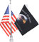 Motorrad Falgpole + US Flag Fit 1/2 Gepäckträger Style 3 us+eagle flagge + flagmast