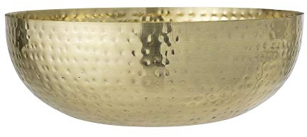 Bloomingville „Mettemarie“ Schale Ø 36 cm in Gold – Blickfang für Servierfreude & Deko, strapazierfähig, lebensmittelecht