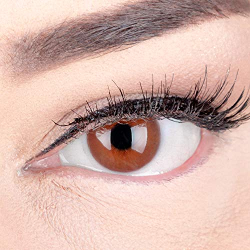 Braune Premium Kontaktlinsen 'Jasmine Choco' Farbige Linsen Mit Stärke Braun + Behälter von Glamlens, weiche 3-Monatslinsen im 2er Pack -2.50