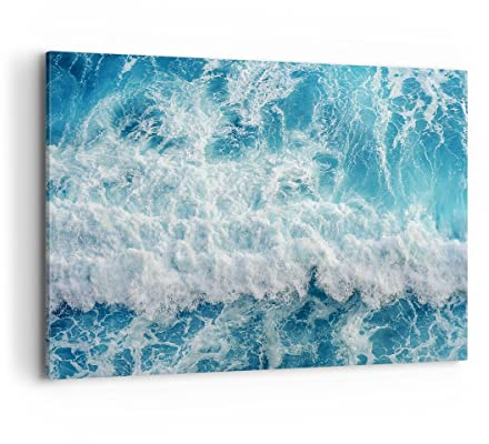 ARTTOR Wandbilder Dekoration Wohnzimmer Meer Welle Ozean Bilder auf Leinwand 120x80cm Leinwandbild Schlafzimmer Küche Deko Wand Kunstdruck Art Groß XXL Wanddeko Bild Wall Decor Canvas AA120x80-4067