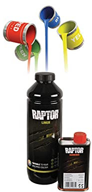 UPOL RAPTOR Pick Up Transportflächen Fahrzeug Beschichtung 948ml + 100ml Acryl Lack zum einfärben (RAL 9016 Verkehrsweiß)