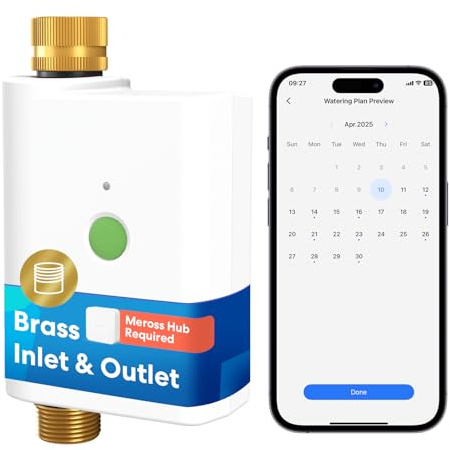 Meross MST100 Programmateur Arrosage WiFi | Hub MSH450/MSH400 Requis | Arrosage Automatique & Report Pluie - APP Contrôle | Suivi de Consommation d'eau | Compatible avec HomeKit, Alexa et Google Home