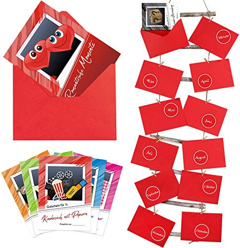 Romantischer Partner-Kalender/Jahreskalender - mit 12 Verwöhn-Gutscheinen Romantische Momente inkl. Leiter zum Aufhängen