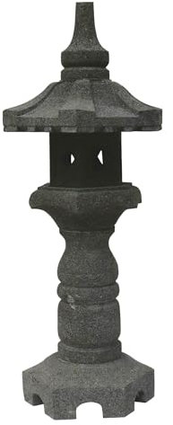 STONE art & more Japanische Steinlaterne, Pagode Nagoya, Tempel-Leuchte, H 83 cm, Steinmetzarbeit, Lavastein, frostfest