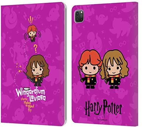 Head Case Designs Offizielle Harry Potter Hermione Ron Zauber Deathly Hallows I Leder-Wallet-Hülle Kompatibel mit Apple iPad Pro 11 2020/2021 / 2022